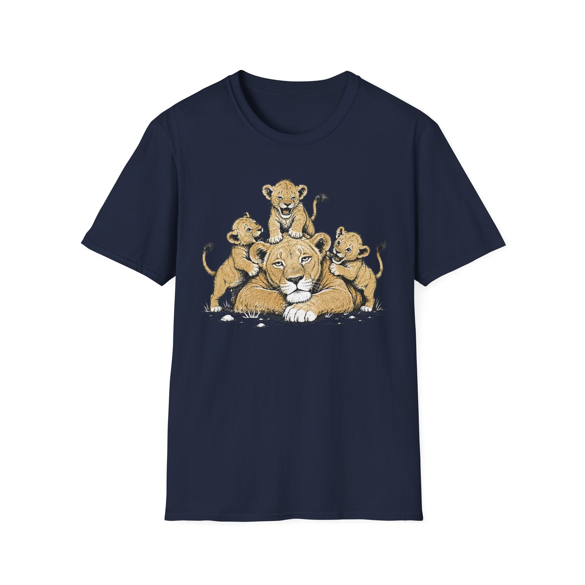 Unamused Lioness with Rambunctious Cubs T-Shirt