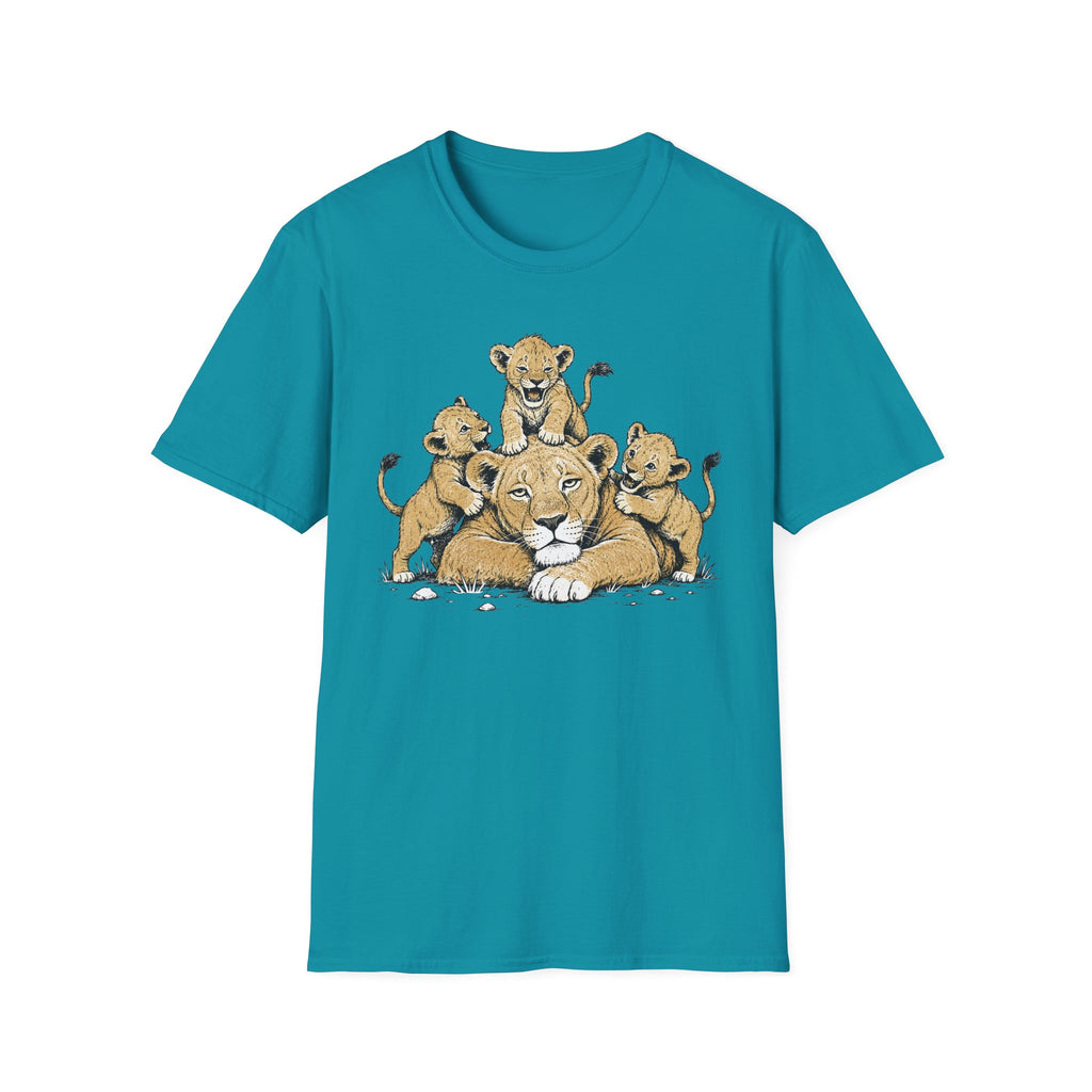 Unamused Lioness with Rambunctious Cubs T-Shirt