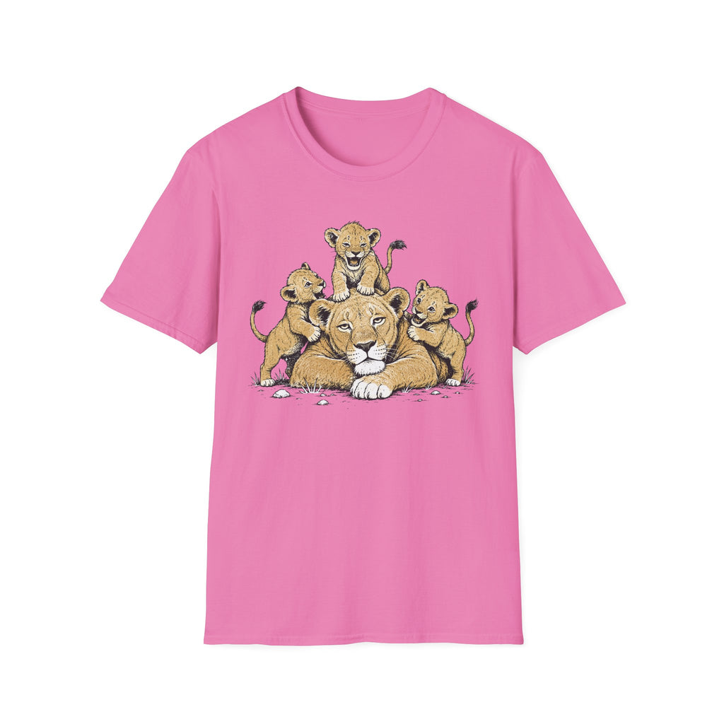 Unamused Lioness with Rambunctious Cubs T-Shirt
