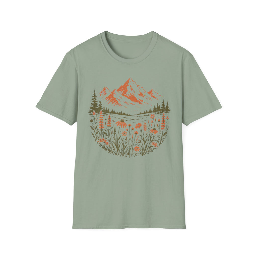 Wildflower Meadow and Mountain View T-Shirt