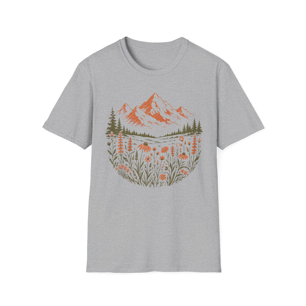 Wildflower Meadow and Mountain View T-Shirt