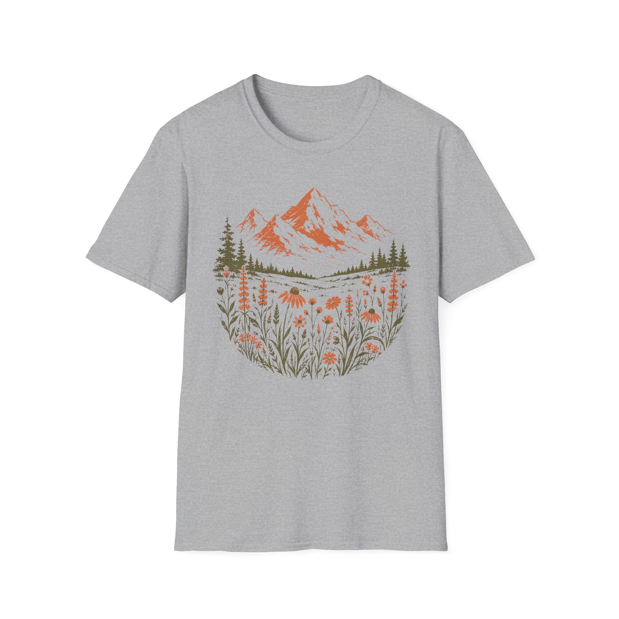 Wildflower Meadow and Mountain View T-Shirt