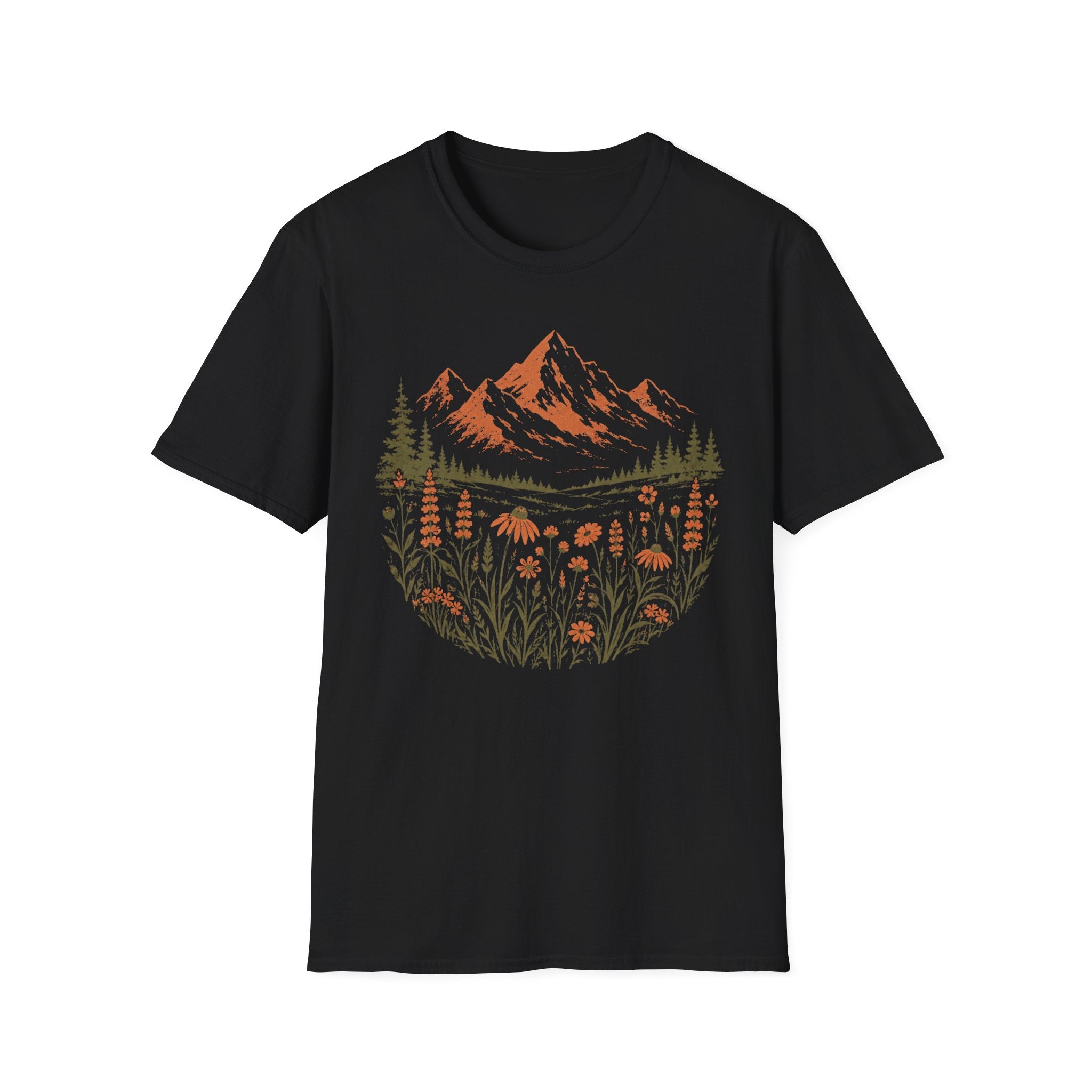 Wildflower Meadow and Mountain View T-Shirt