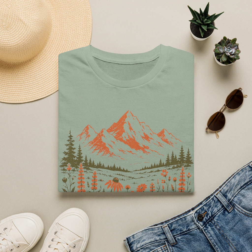 Wildflower Meadow and Mountain View T-Shirt