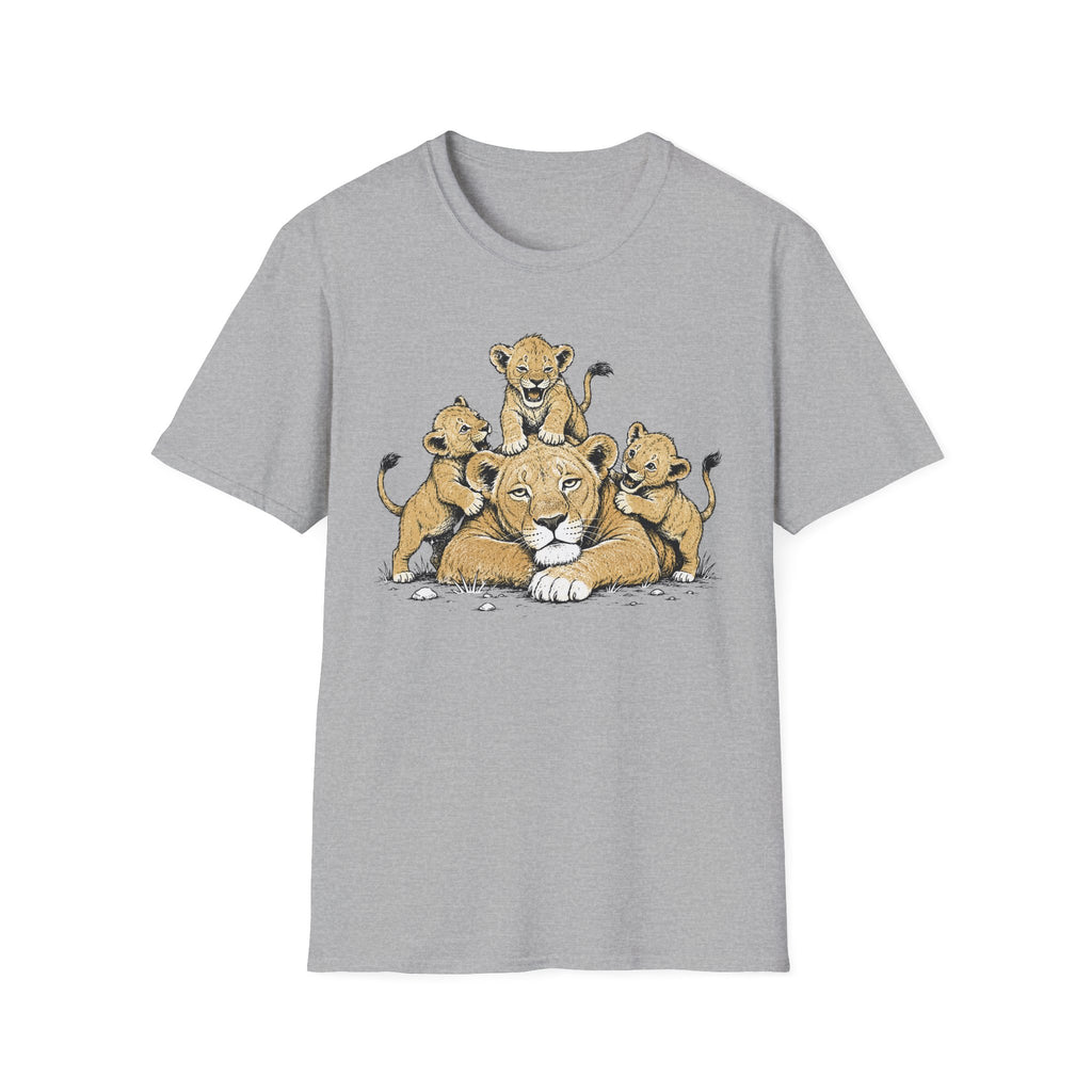 Unamused Lioness with Rambunctious Cubs T-Shirt