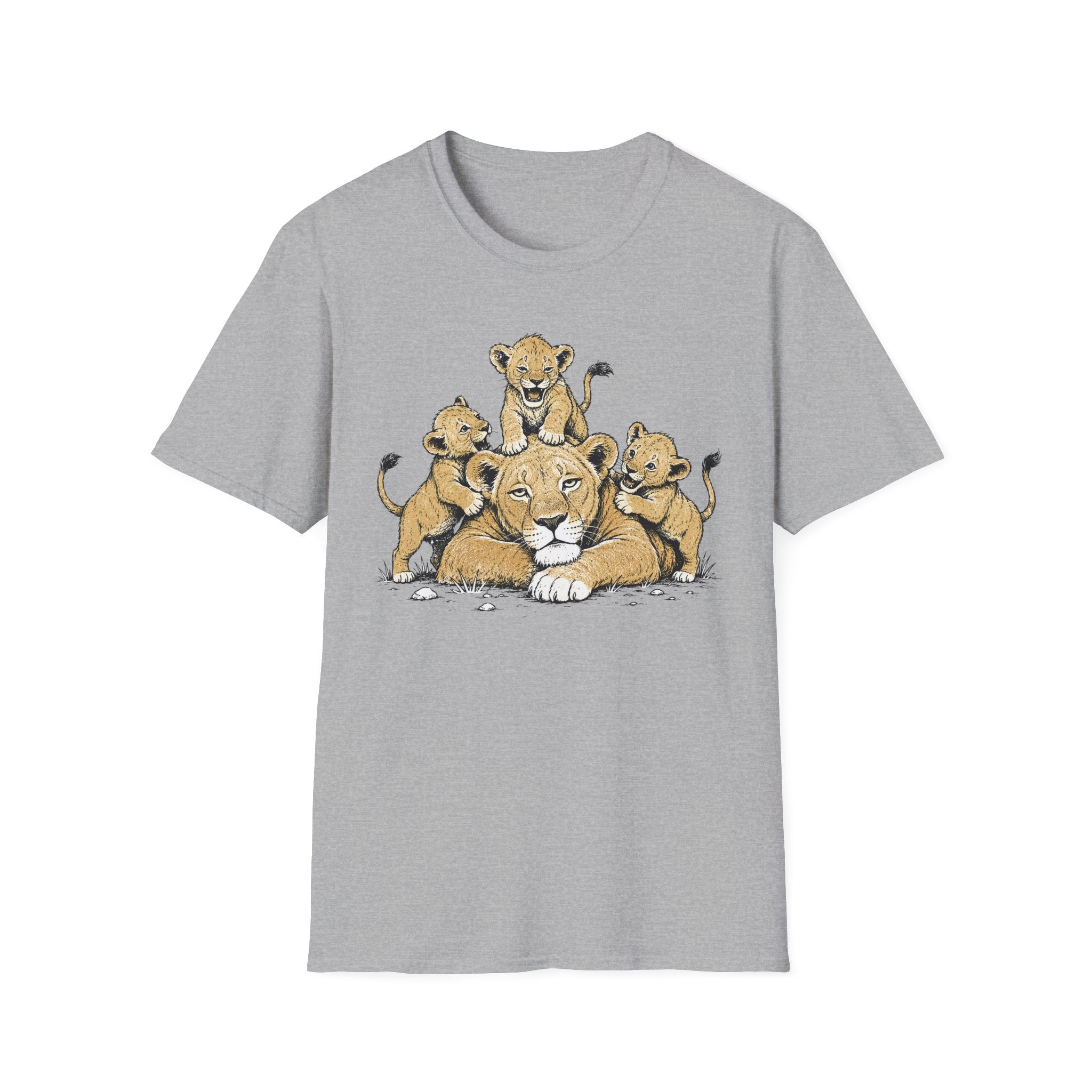 Unamused Lioness with Rambunctious Cubs T-Shirt
