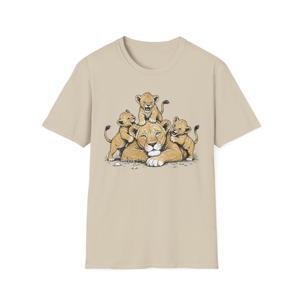 Unamused Lioness with Rambunctious Cubs T-Shirt