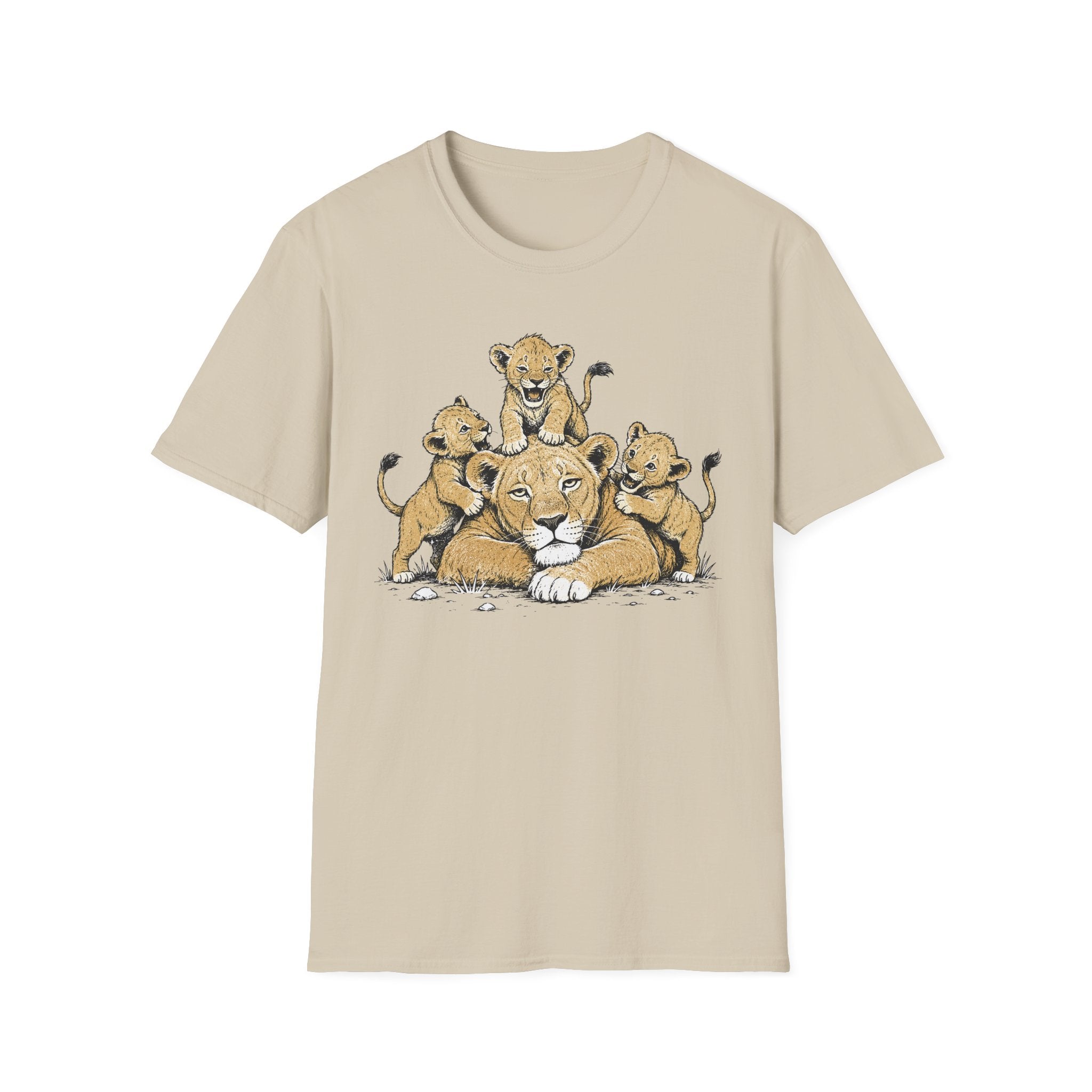 Unamused Lioness with Rambunctious Cubs T-Shirt