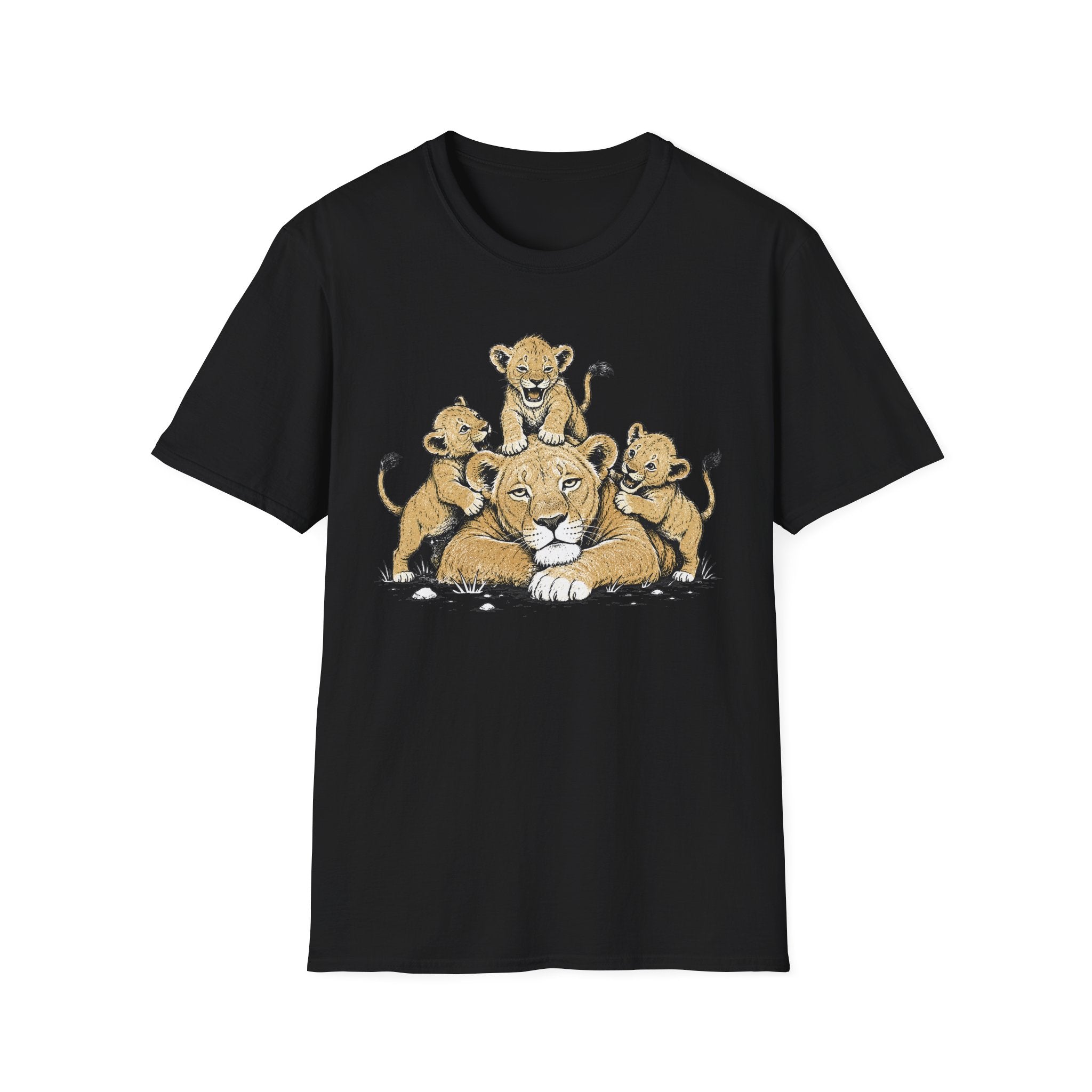 Unamused Lioness with Rambunctious Cubs T-Shirt